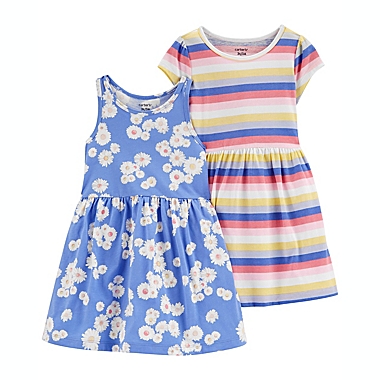 carter&#39;s&reg; Size 2T 2-Pack Jersey Dresses in Navy. View a larger version of this product image.