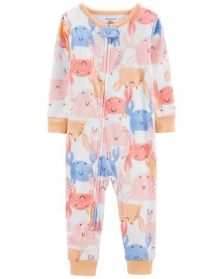 carter&#39;s&reg; Size 3T 1-Piece Crab 100% Snug Fit Cotton Footless PJs in Blue/Pink