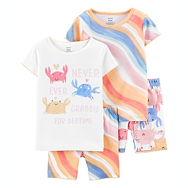 carter&#39;s&reg; 4-Piece Crab Tie Dye 100% Snug Fit Cotton PJs in Orange. View a larger version of this product image.
