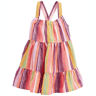 carter&#39;s&reg; Size 2T Multicolor Striped Linen Dress. View a larger version of this product image.