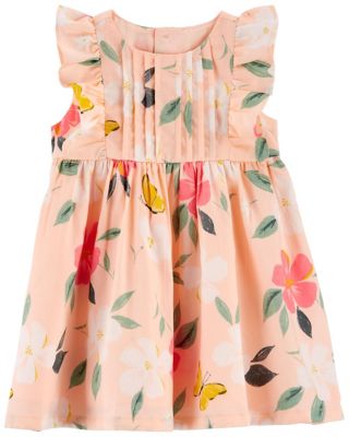 carter&#39;s&reg; Floral Sateen Dress with Diaper Cover in Peach