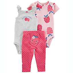 carter's® Size 12M 3-Piece Floral Bodysuits and Pant Set in Pink