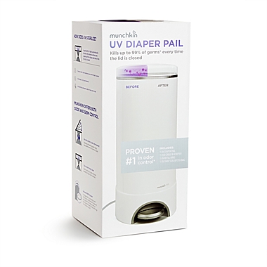 Munchkin&reg; UV Diaper Pail in White. View a larger version of this product image.