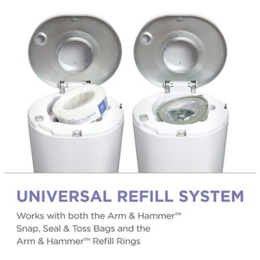 Munchkin&reg; UV Diaper Pail in White. View a larger version of this product image.
