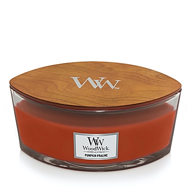 WoodWick&reg; Pumpkin Praline 16 oz. Ellipse Candle. View a larger version of this product image.
