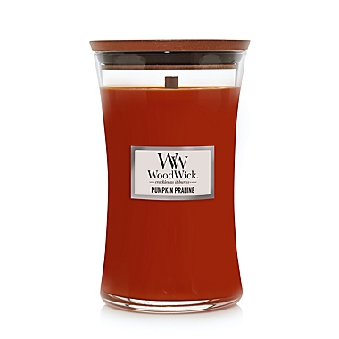 WoodWick&reg; Pumpkin Praline 21.5 oz. Hourglass Candle. View a larger version of this product image.