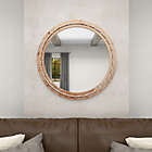 Alternate image 7 for Ridge Road Decor Natural 36-Inch Round Wooden Wall Mirror with Decorative Beads in Light Brown