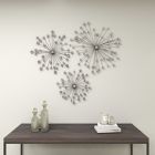Alternate image 1 for Ridge Road D&eacute;cor 3-Piece 3D Starburst Sculptures with Crystals Metal Wall D&eacute;cor