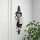 Alternate image 5 for Ridge Road D&eacute;cor Scrolled Hurricane Iron/Glass Candle Sconce in Bronze