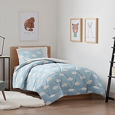 UGG&reg; Avery Cloud 2-Piece Twin Reversible Comforter Set in Cloud Blue. View a larger version of this product image.
