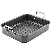 Rachael Ray&trade; Bakeware Nonstick 16.5-Inch x 13.5-Inch Roasting Pan with Reversible Rack