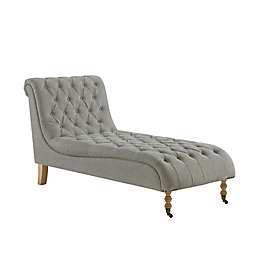 Shabby Chic Tanya Linen Chaise Lounge in Grey