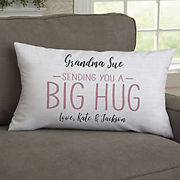 Hug Me Personalized Hug Lumbar Rectangle Throw Pillow