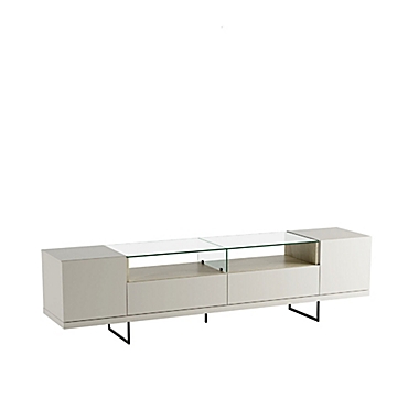 Manhattan Comfort&copy; Celine 85.43-Inch TV Stand in Off-White/Mosaic Wood. View a larger version of this product image.