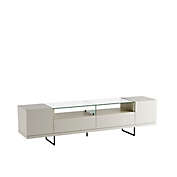 Manhattan Comfort&copy; Celine 85.43-Inch TV Stand in Off-White/Mosaic Wood