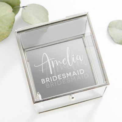 Bridesmaids Personalized Glass Jewelry Box