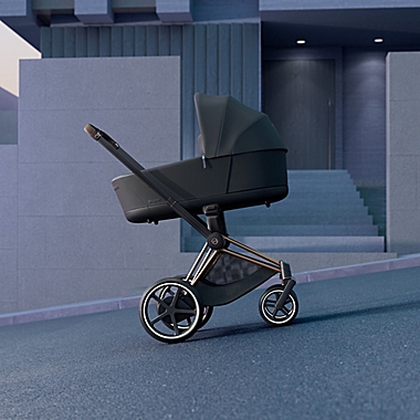 CYBEX e-PRIAM 2 Single Stroller with Chrome/Brown Frame. View a larger version of this product image.