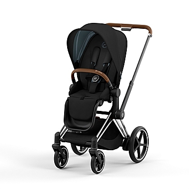 CYBEX e-PRIAM 2 Single Stroller with Chrome/Brown Frame. View a larger version of this product image.