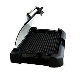 MegaChef Reversible Indoor Grill and Griddle with Lid in Black