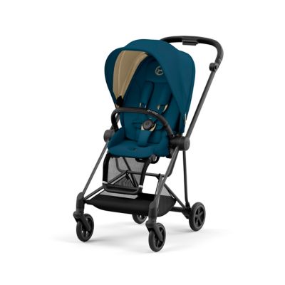Cybex MIOS 3 Stroller with Matte Black Frame and Mountain Blue Seat