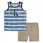 Alternate image 0 for Calvin Klein&reg; Size 4T 2-Piece Tank Top Shirt and Shorts Set in Khaki/Taupe