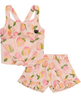 Juicy Couture&reg; Size 24M 2-Piece Wave Top and Short Set in Peach/Green