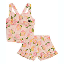 Juicy Couture® Size 12M 2-Piece Wave Top and Short Set in Peach/Green