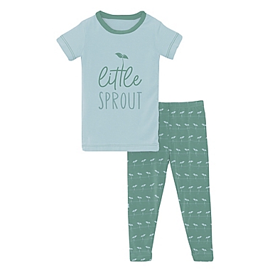 KicKee Pants&reg; Size 4T Graphic Shore Sprouts Short Sleeve Pajama Set in Blue/Green. View a larger version of this product image.