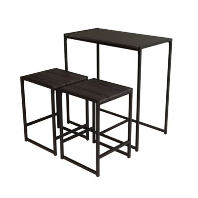 Simply Essential&trade; 3-Piece Pub Set with Backless Stools in Grey/Oak