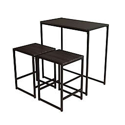 Simply Essential™ 3-Piece Pub Set with Backless Stools in Grey/Oak
