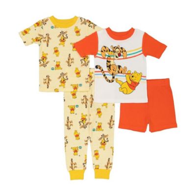 Disney&reg; Winnie the Pooh 4-Piece Cotton Pajama Set in Yellow/Orange