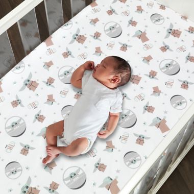Lambs &amp; Ivy&reg; Star Wars&trade; The Child Fitted Crib Sheet in White. View a larger version of this product image.