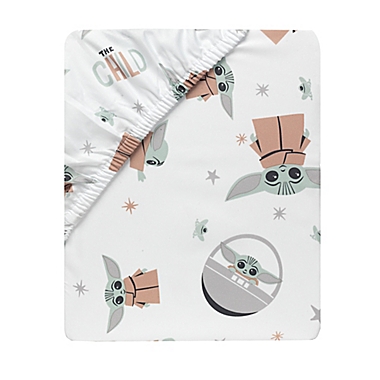 Lambs &amp; Ivy&reg; Star Wars&trade; The Child Fitted Crib Sheet in White. View a larger version of this product image.