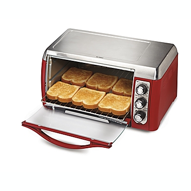 Hamilton Beach&reg; Ensemble 6-Slice Toaster Oven in Red. View a larger version of this product image.