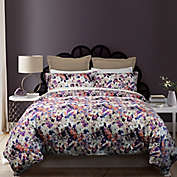ELLE DECOR Abstract Paint 3-Piece Reversible Full/Queen Duvet Cover Set in Purple