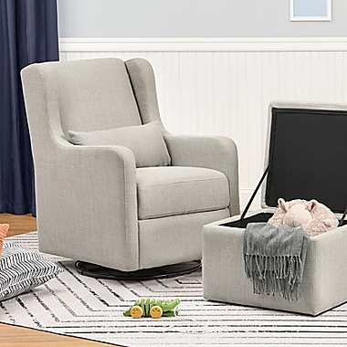 carter&#39;s&reg; by DaVinci&reg; Adrian Swivel Glider with Storage Ottoman in Performance Grey. View a larger version of this product image.