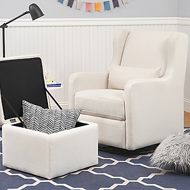 carter&#39;s&reg; by DaVinci&reg; Adrian Swivel Glider with Ottoman in Performance Cream. View a larger version of this product image.