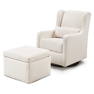 carter&#39;s&reg; by DaVinci&reg; Adrian Swivel Glider with Ottoman in Performance Cream. View a larger version of this product image.