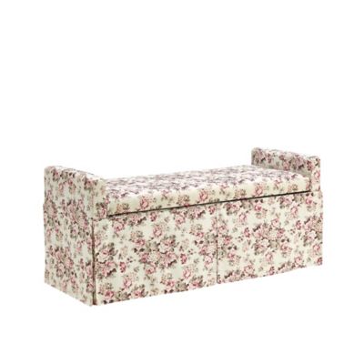 Shabby Chic Marcela Linen Upholstered Storage Bench