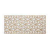 Jean Pierre Tufted Floral Scrollwork 2&#39;2 x 3&#39;9 Accent Rug in Brown/White