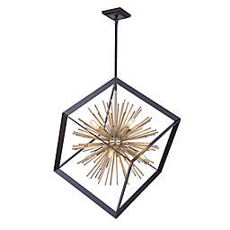Artcraft Lighting™ Sunburst 8-Light Chandelier in Black/Brass