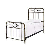 Forest Gate Twin Industrial Metal Bed Frame-Bronze