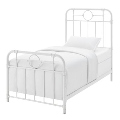 Forest Gate&trade; Industrial Metal Twin Bed Frame in Antique White