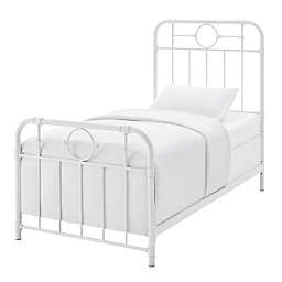Forest Gate™ Industrial Metal Twin Bed Frame in Antique White