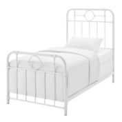 Forest Gate&trade; Industrial Metal Twin Bed Frame in Antique White