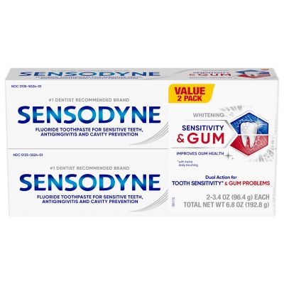 Sensodyne&reg; 2-pack 3.4 oz. Sensitivity and Gum Dual Action Whitening Toothpaste