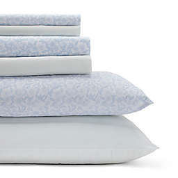 Laura Ashley® Belle 200-Thread-Count Cotton Percale Sheet Set in Blue