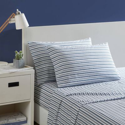 Details about   Bloomingdale's Harris Stripe Print Light Blue Cotton Sateen 3pc Twin Sheet Set 