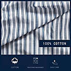 Alternate image 4 for Nautica&reg; Coleridge Stripe 200-Thread-Count Cotton Percale Queen Sheet Set
