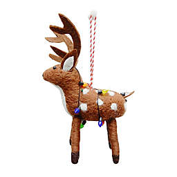 H for Happy™ 6.25-Inch Felt Reindeer with Lights Christmas Ornament in White